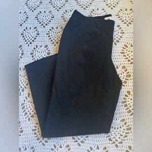 Chico's Women's Flat Front Side Zip Stretch Career Pants Size 2 Short Black